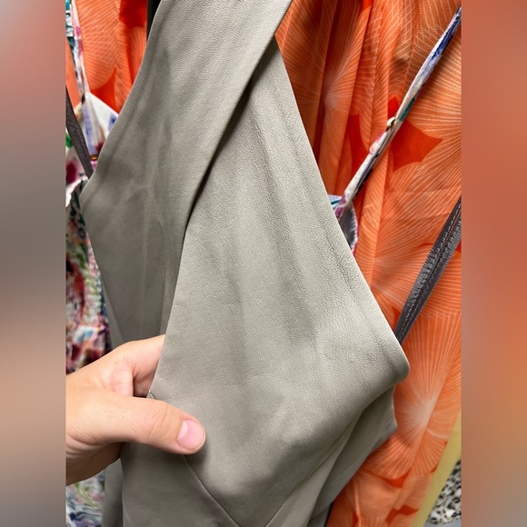 NWT Lamarque Lavina leather halter neck dress in stone - size Small - Picture 6 of 6